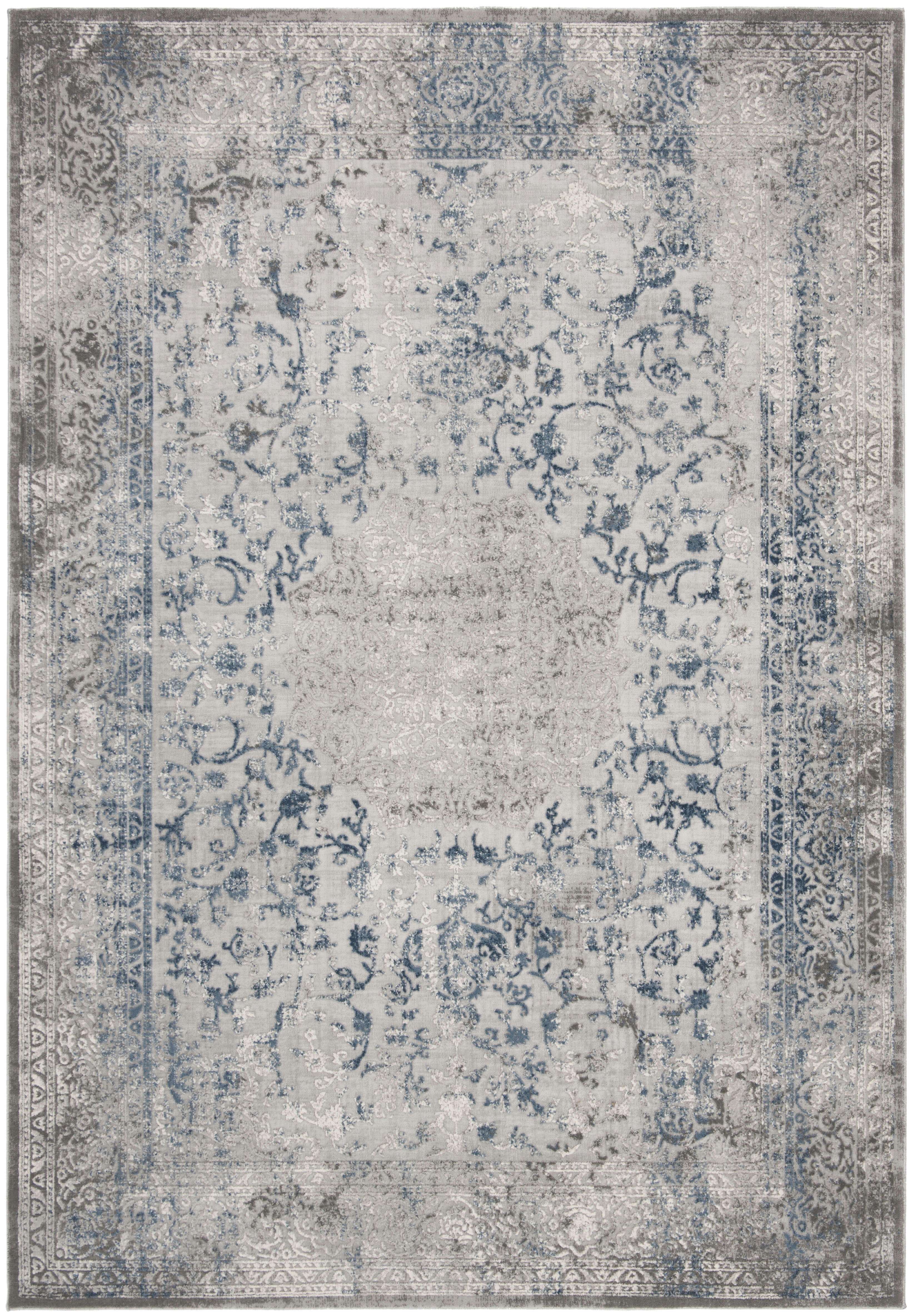 INVISTA - Tapis de salon interieur en gris & bleu, 122 x 183 cm