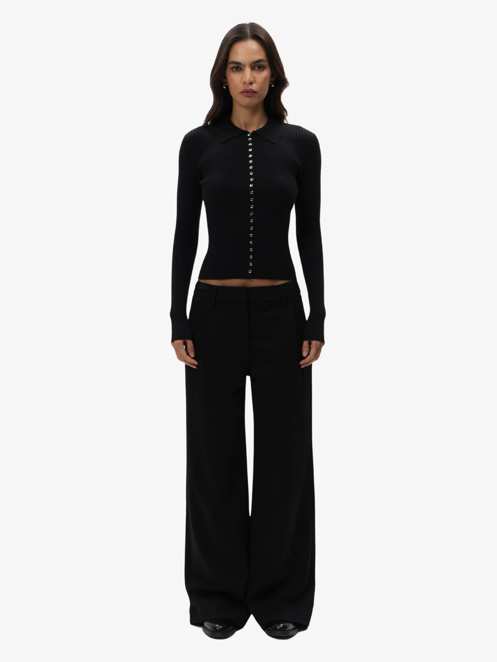 Long Sleeve Button Up Knit