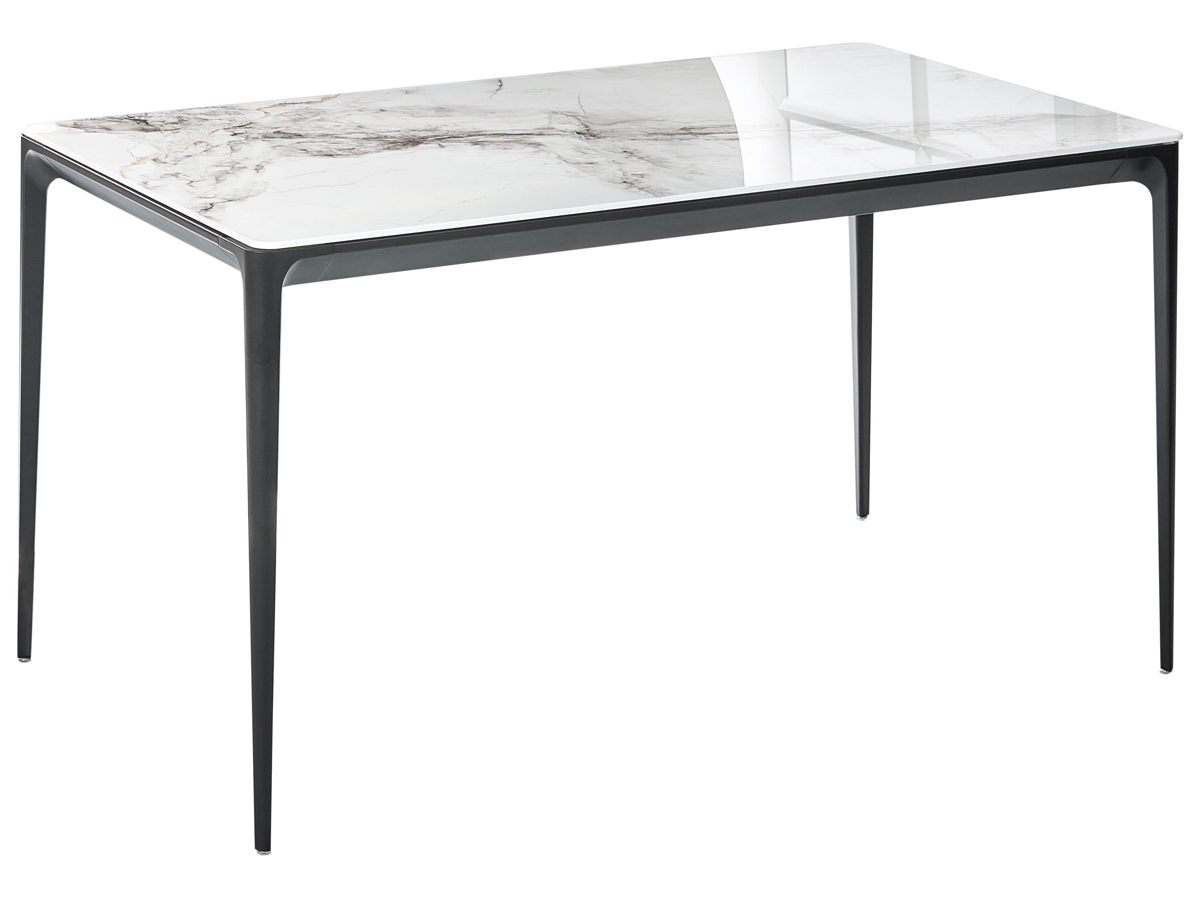 Dining Table JOLLEIN White Marble 140 cm 80 cm Glass