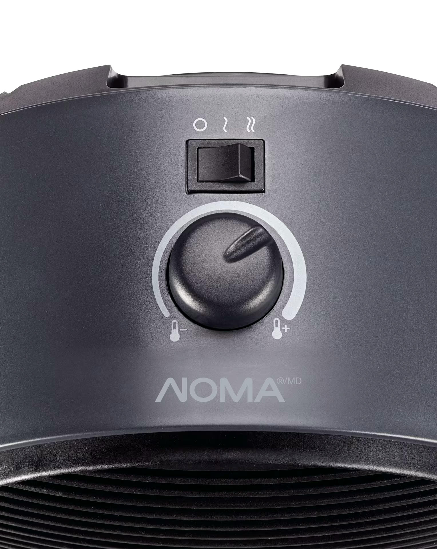 NOMA Compact Round Ceramic Desk Heater with Two Settings
