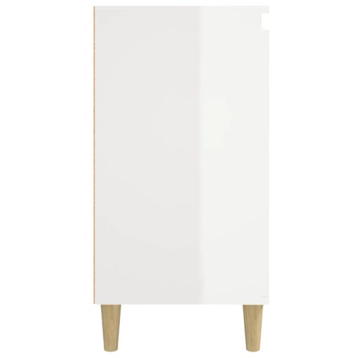 NNEVL Bedside Cabinet High Gloss White 40x35x70 cm Engineered Wood
