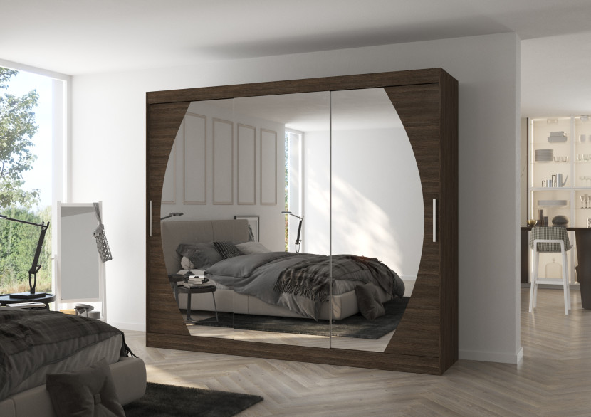 Szafa przesuwna z lustrem CAMBE 250 Choco