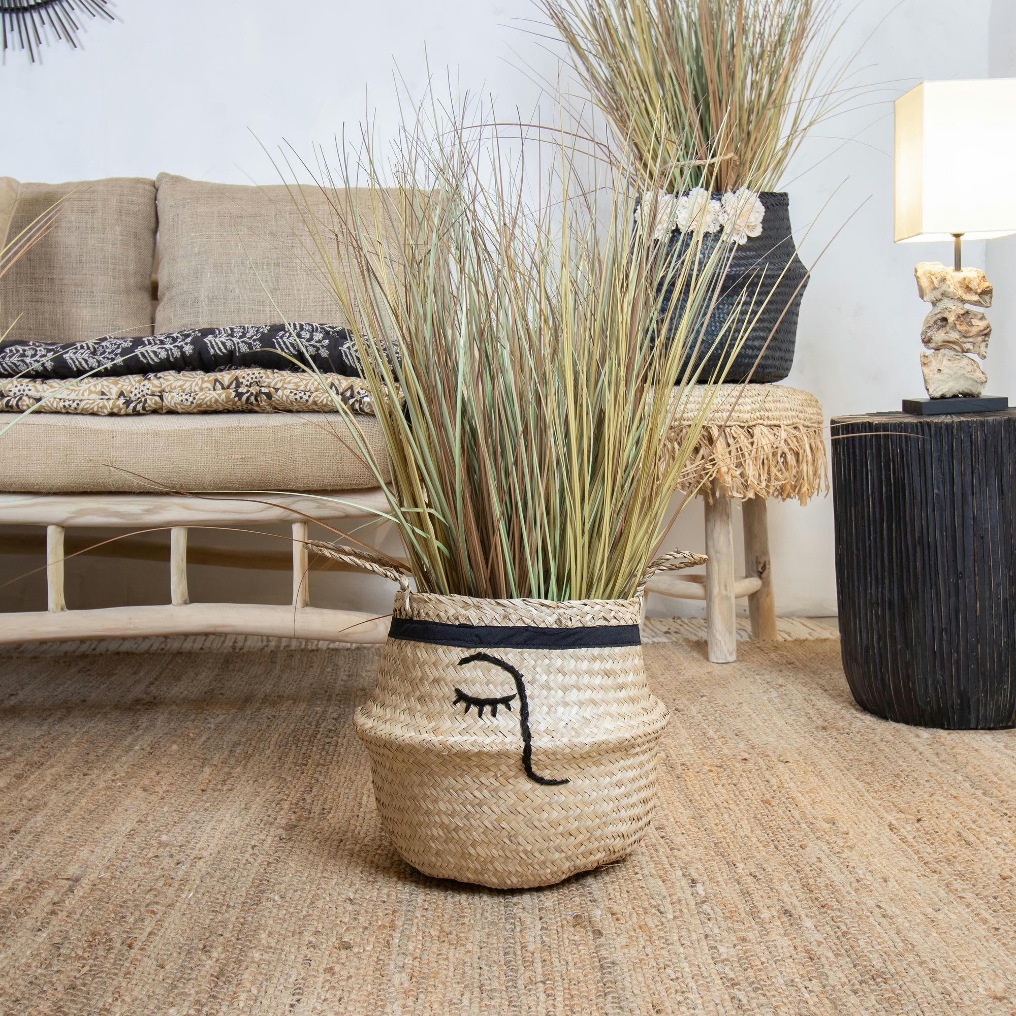 NAXOS - Panier cache-pot en jonc de mer