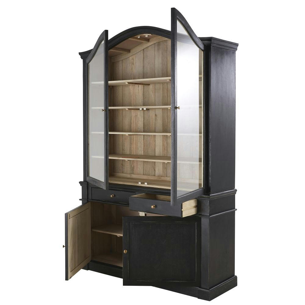 Versailles - Vaisselier 4 portes 2 tiroirs en manguier massif noir