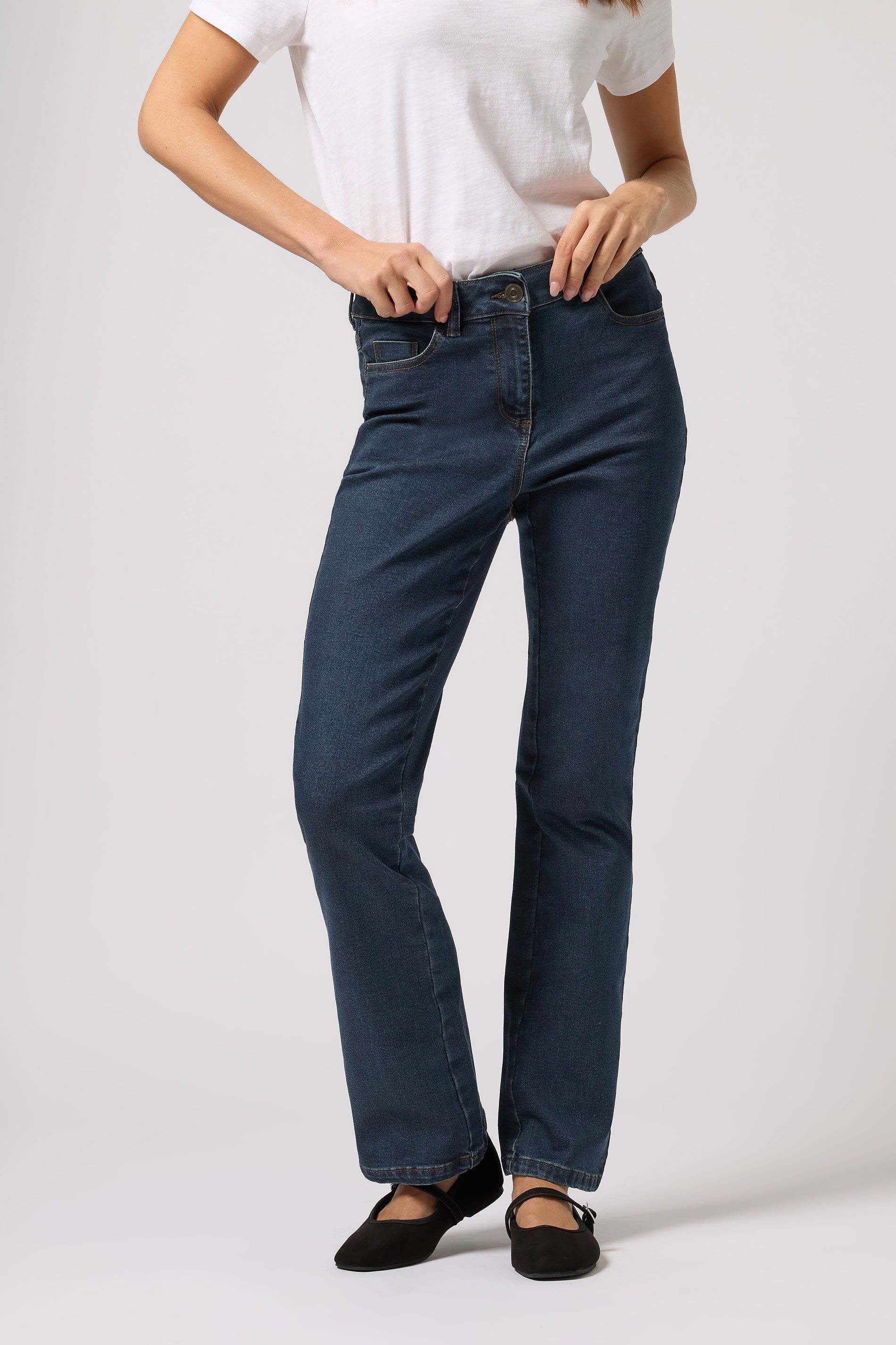 M&Co Petite High Waisted Bootcut Jeans