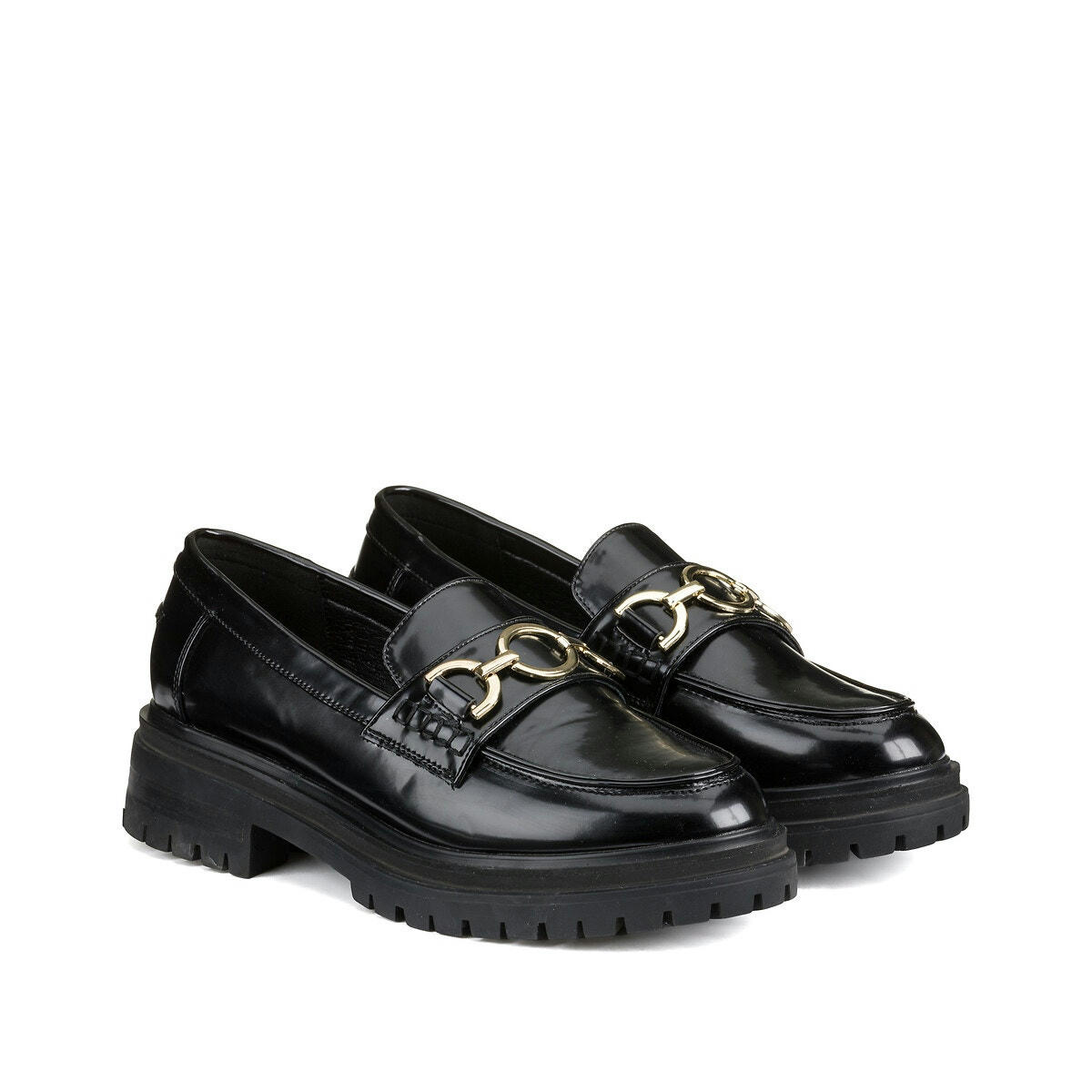 Mocassins détail chaine, semelle crantée