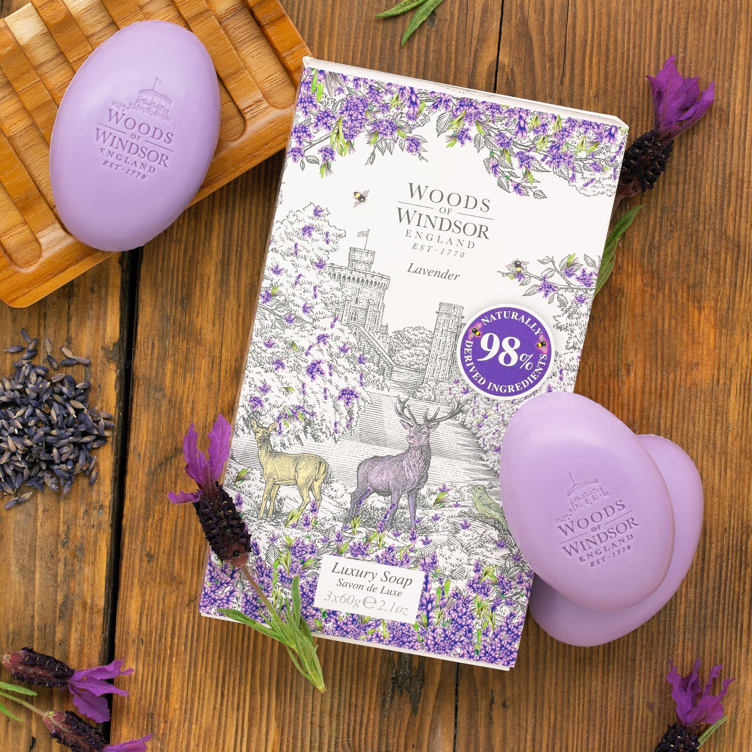 Woods of Windsor Lavender Soap Bars Gift Set 3 x 60g