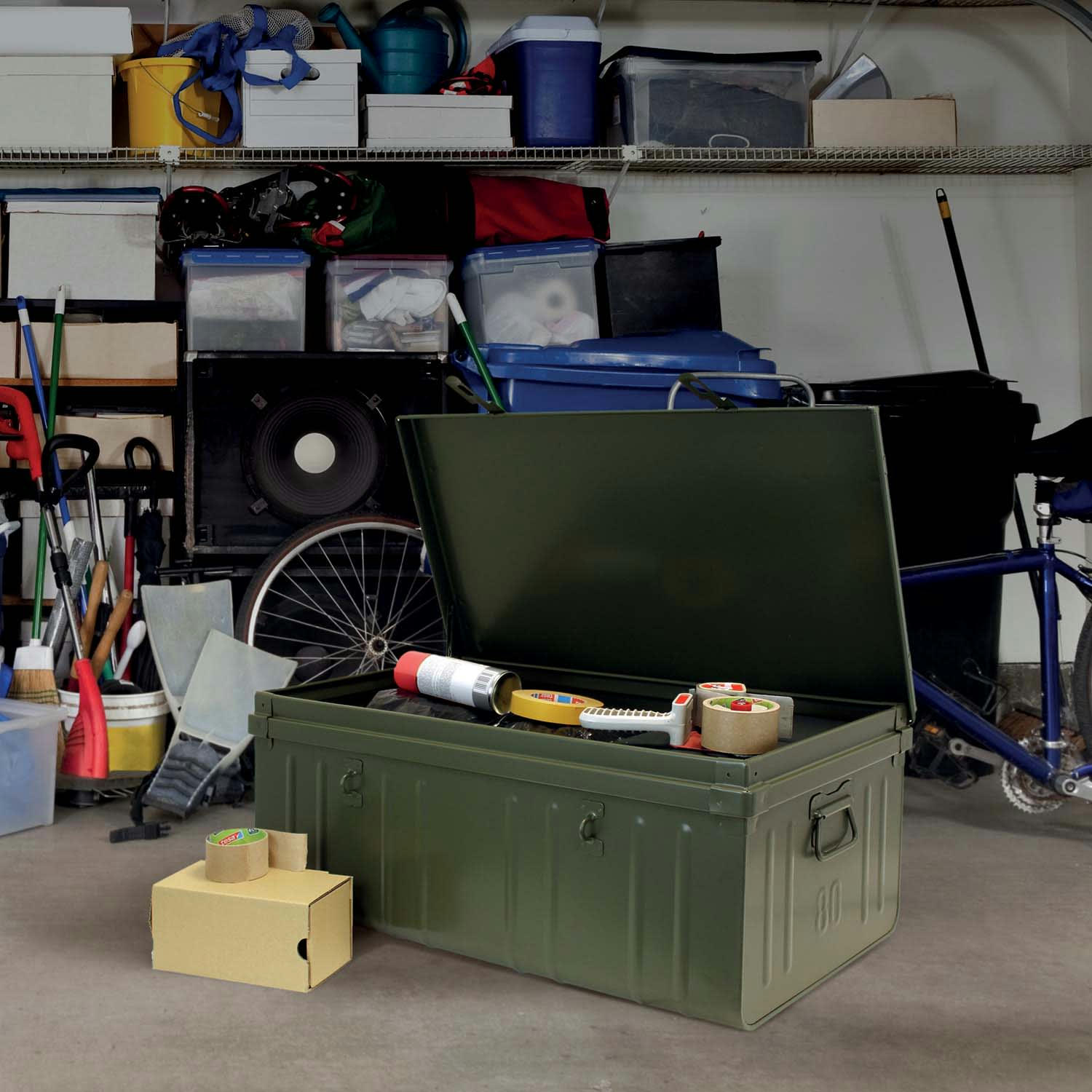 - Cantine de rangement en acier premium 80 cm kaki 95 l