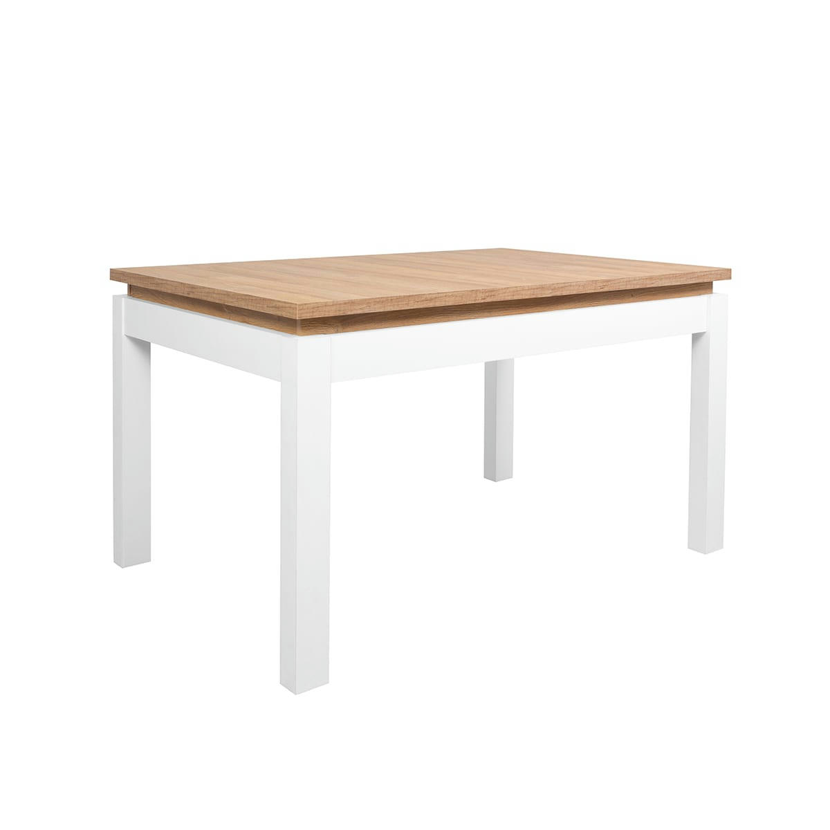- Table à manger extensible 6 places mdf et stratifiés blanc et naturel