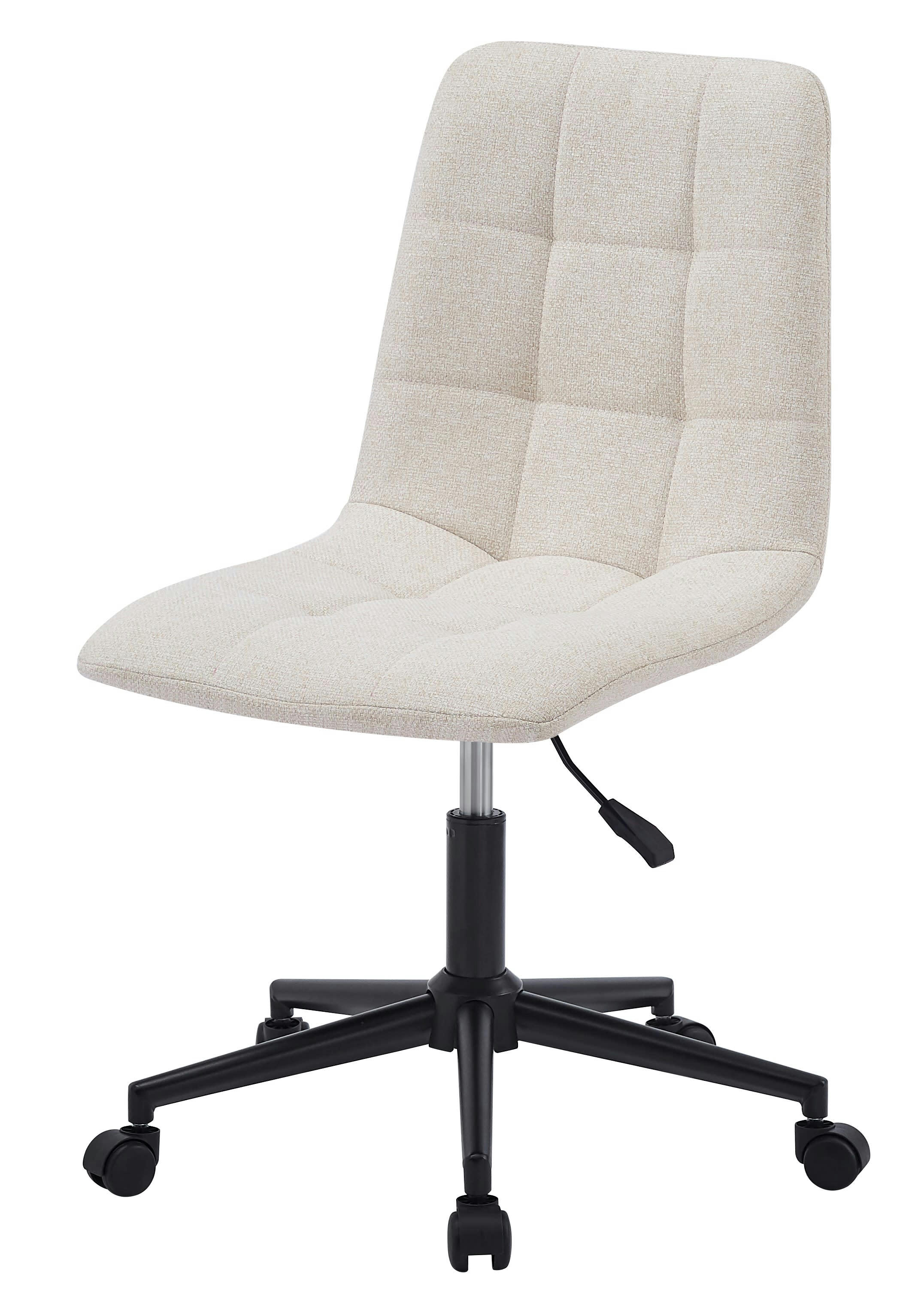 - Chaise de bureau en tissu beige avec base en metal