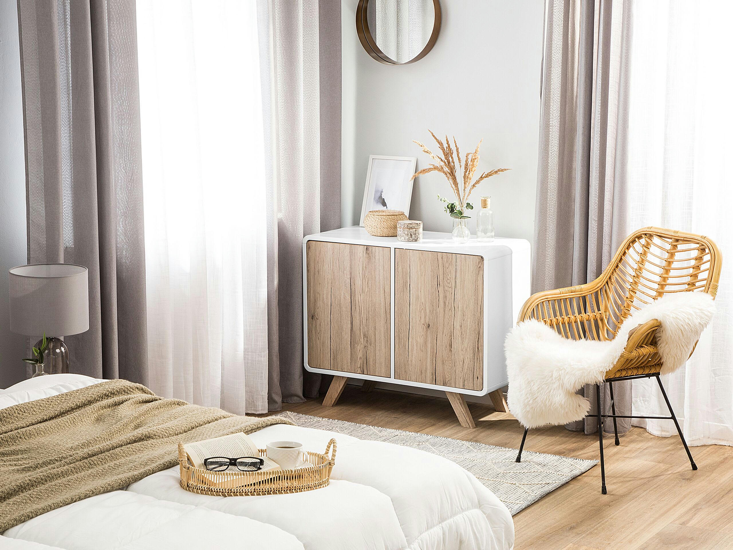 MILO - Commode blanche et bois clair