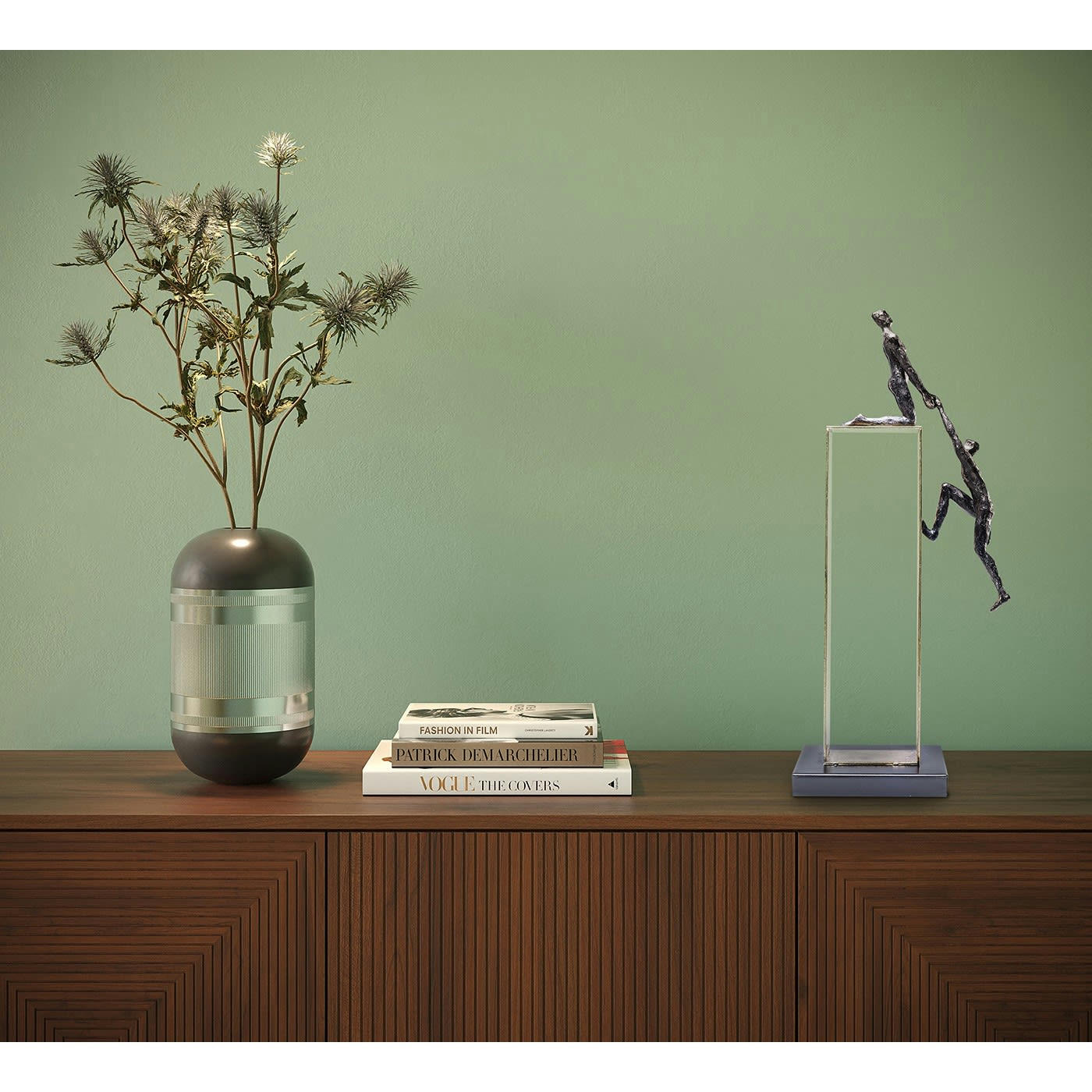 ELEMENTS - Statuette personnages en polyrésine et acier doré H51