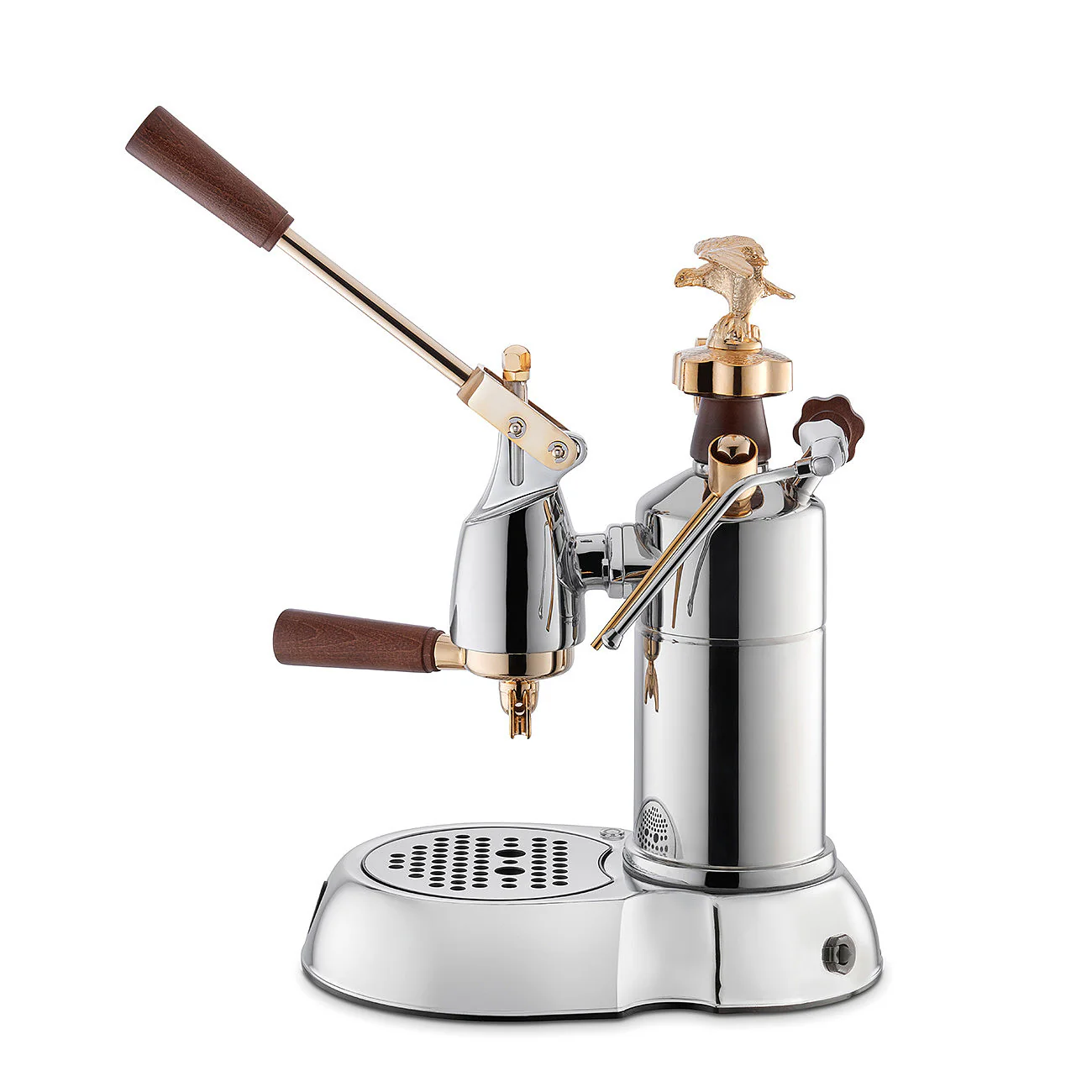 La Pavoni Expo 2015 Lever Coffee Machine Stainless Steel Gold and