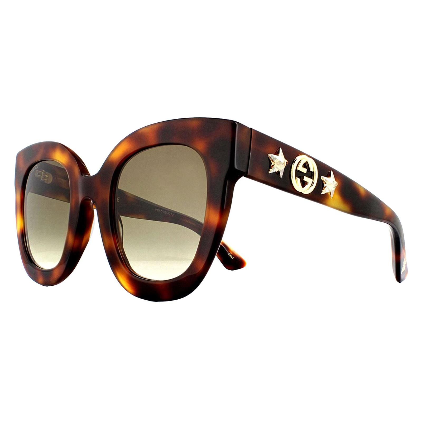 Gucci Square Havana Brown Gradient Sunglasses