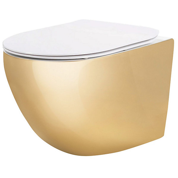 Cuvette Wc Suspendue Rea Carlo Mini Tornado NFQ White Gold