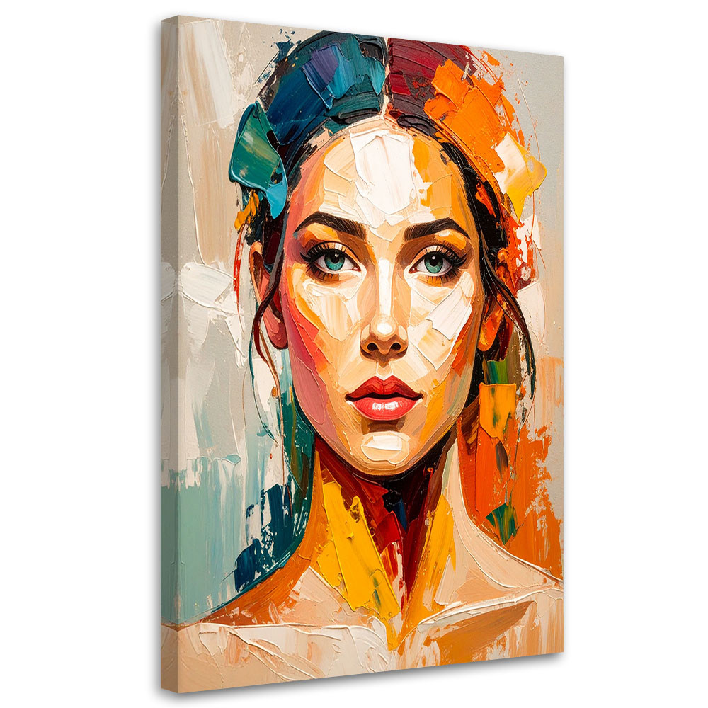 Feeby Obraz do salonu sypialni, Portret Pieknej Kobiety efekt farby 40x60