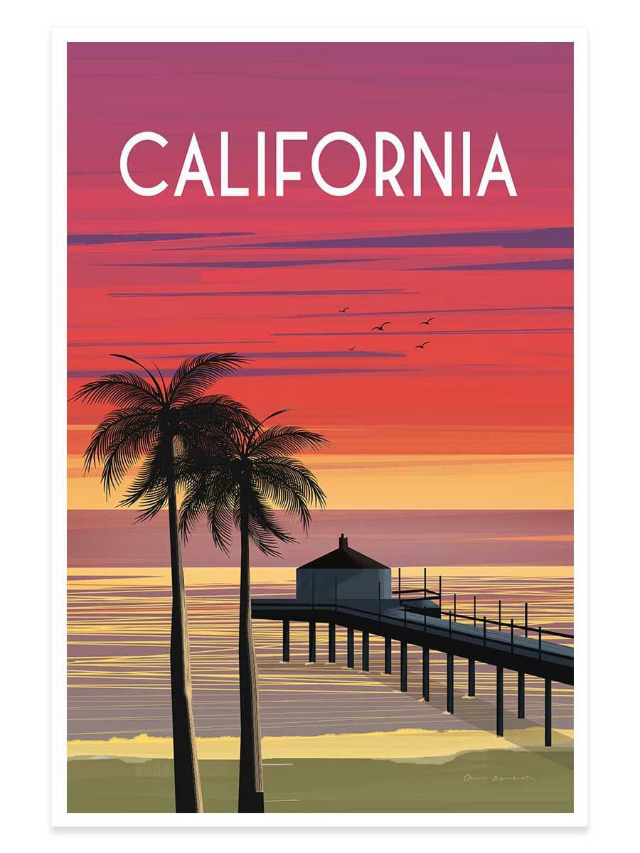 - Affiche ville voyage California dream sans cadre 60x90cm