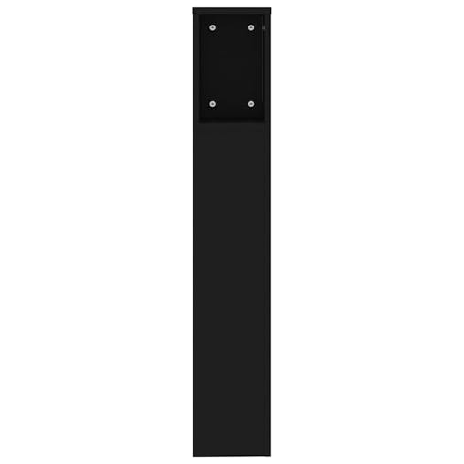 NNEVL Headboard Cabinet Black 200x18.5x104.5 cm