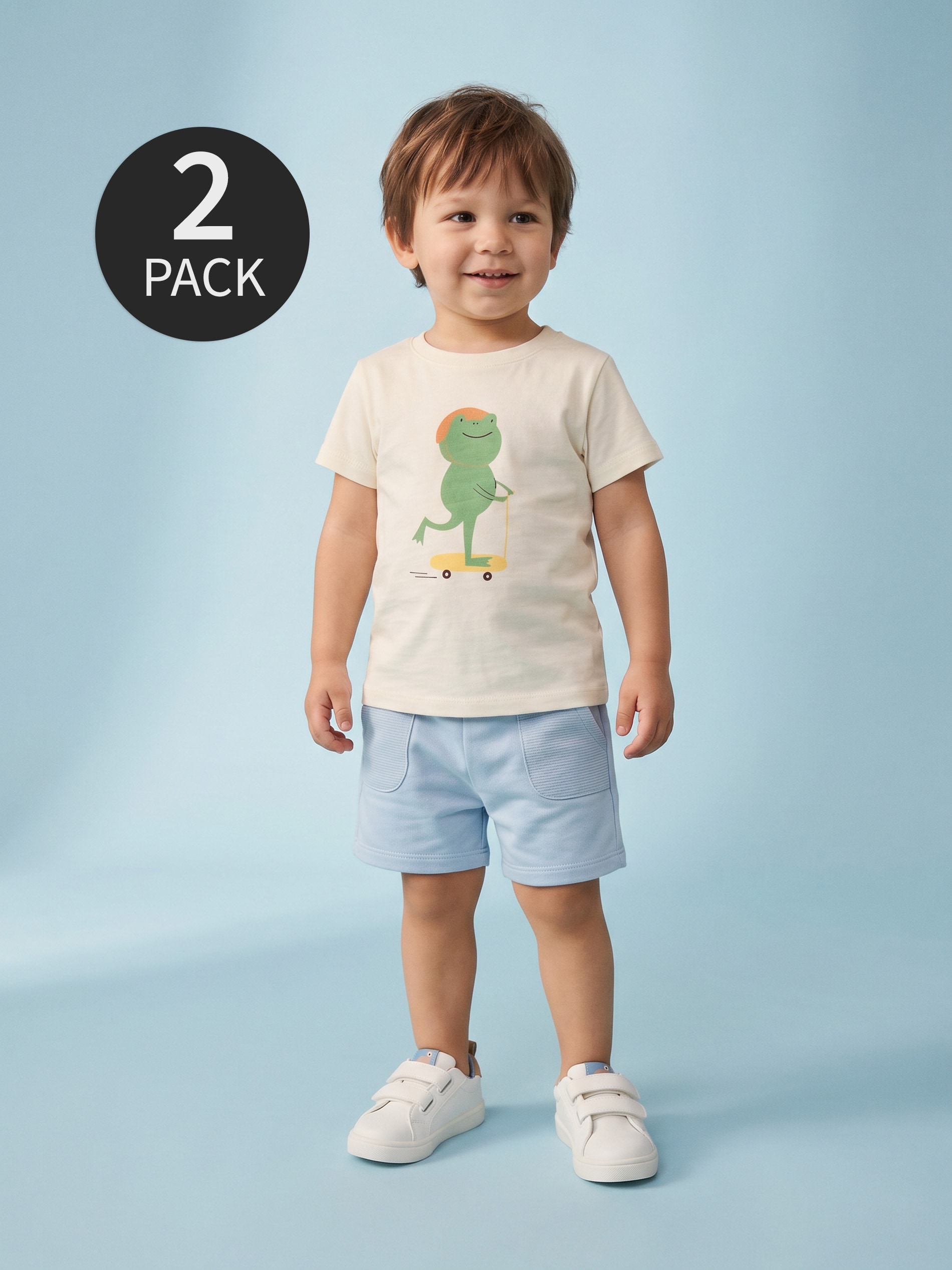 Bawełniane koszulki z nadrukiem 2 pack