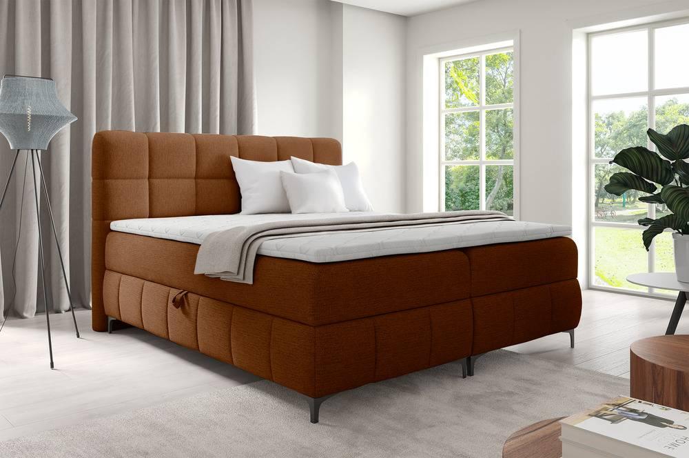 Boxspring Adras chenille 160 x 200 cm met opbergruimte en topper