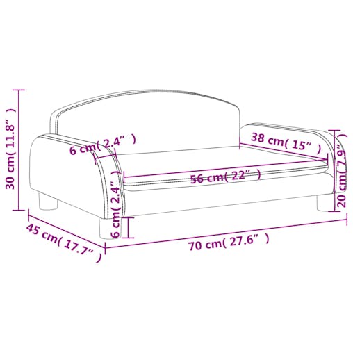 NNEVL Kids Sofa Light Grey 70x45x30 cm Fabric