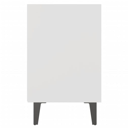NNEVL Bed Cabinets with Metal Legs 2 pcs White 40x30x50 cm