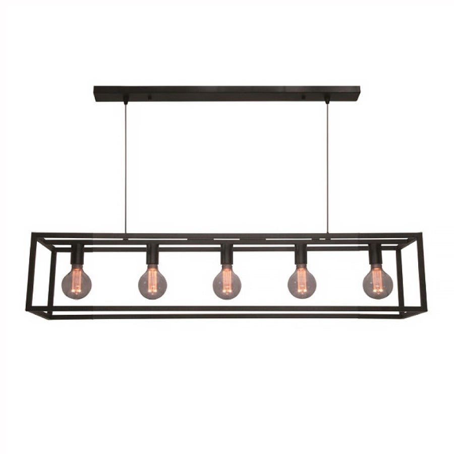 Freelight hanglamp Esteso - 5 lichts - 120x 140 cm - zwart