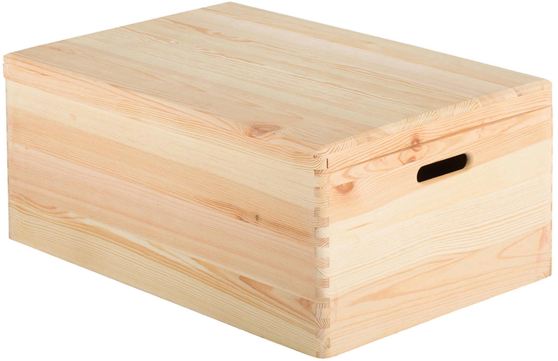 - Boîte de rangement en pin massif avec couvercle taille 5