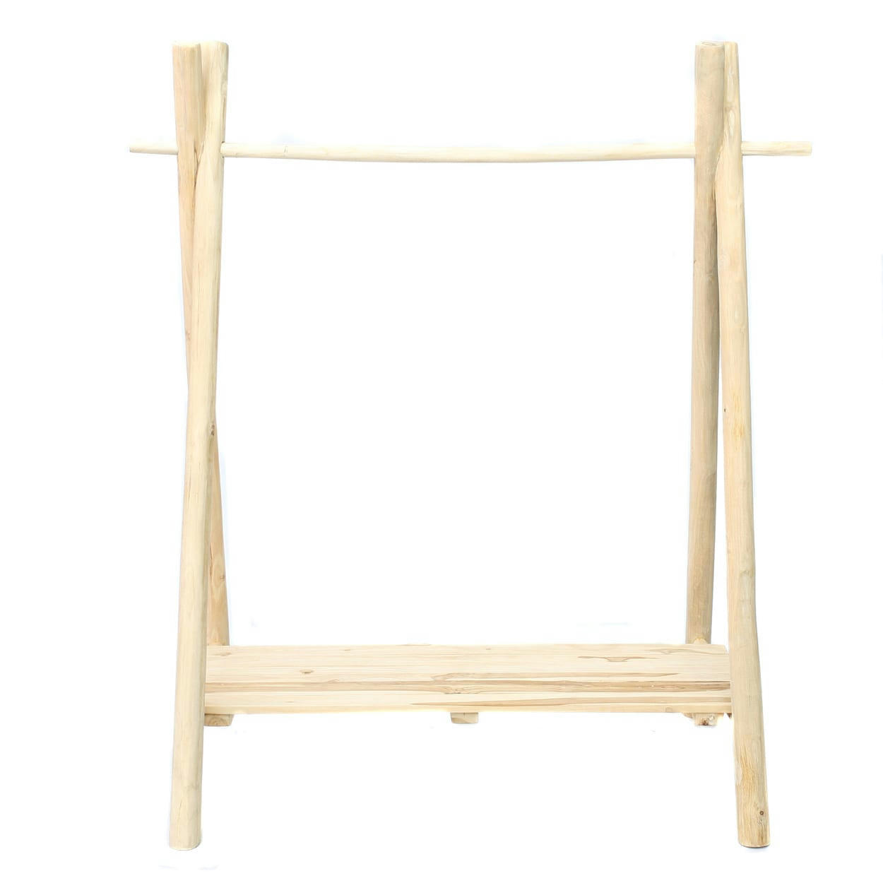 TEAK - Porte-vêtements en bois de teck naturel