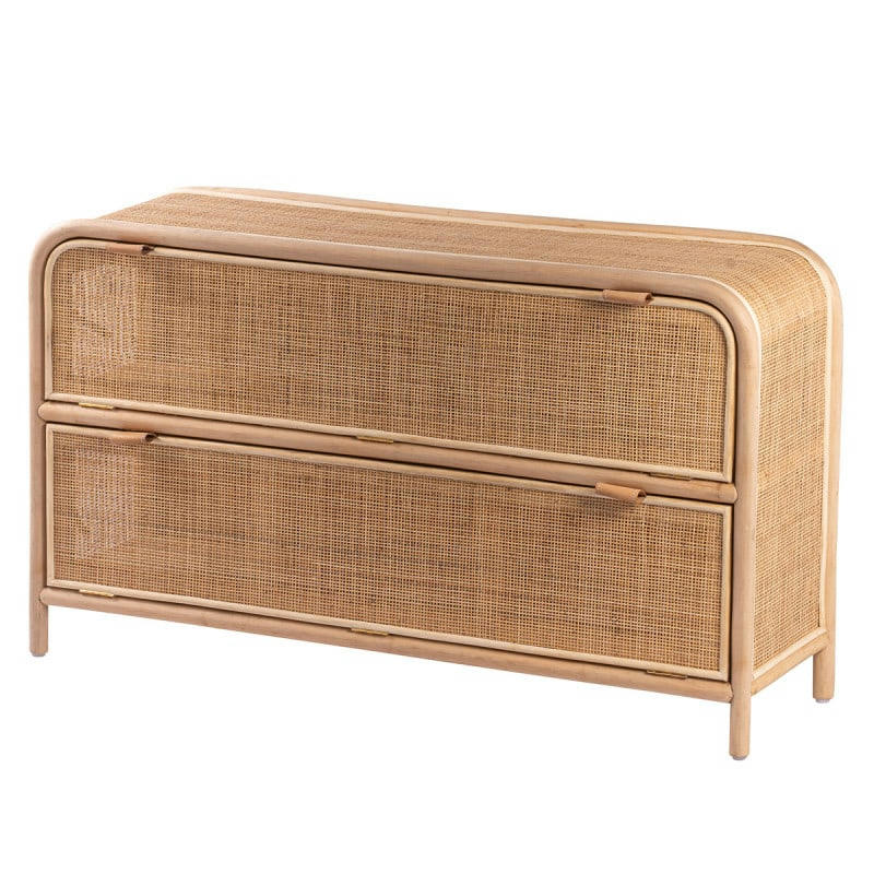 - Commode deux portes en cannage naturel