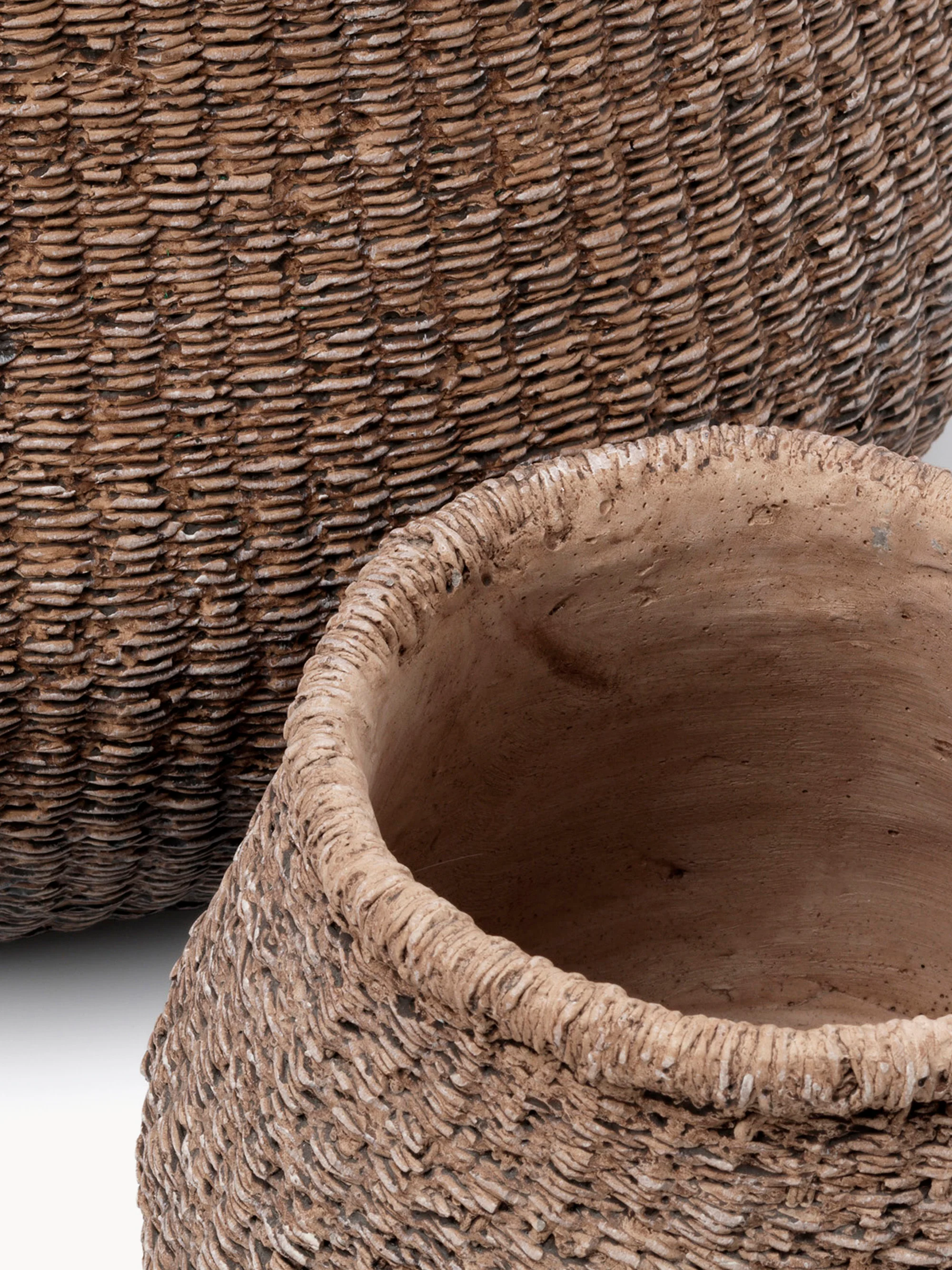 Blumentopf Faux-Puff aus Beton, H 13 cm