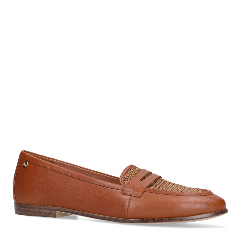 No Stress Cognac leren loafers