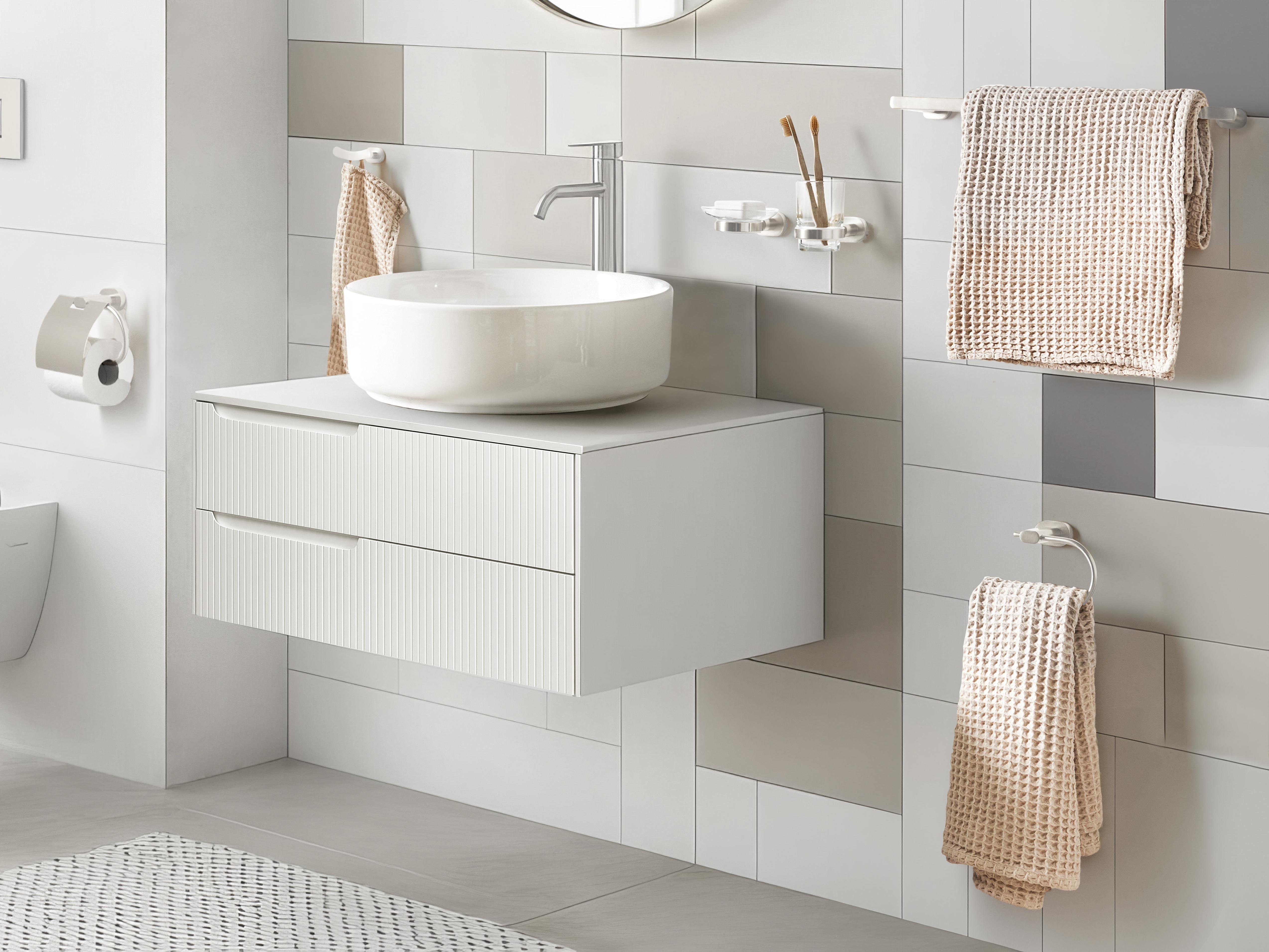 6-Piece Bathroom Hardware Set TOCOPILLA with Towel Bars and Hooks Silver
