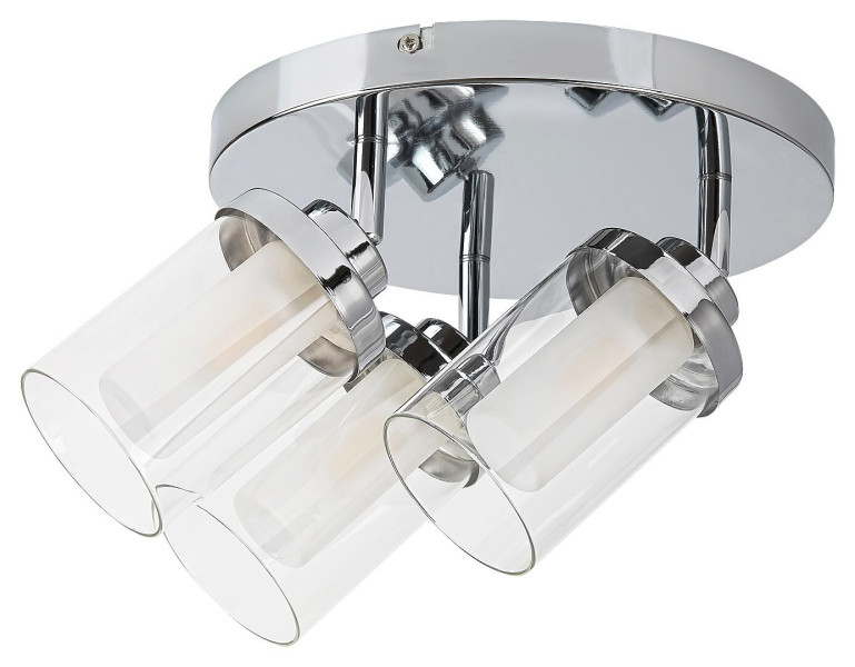 Lampa sufitowa chromowana szkło opalizowane Aviva 3xG9x15W Rabalux