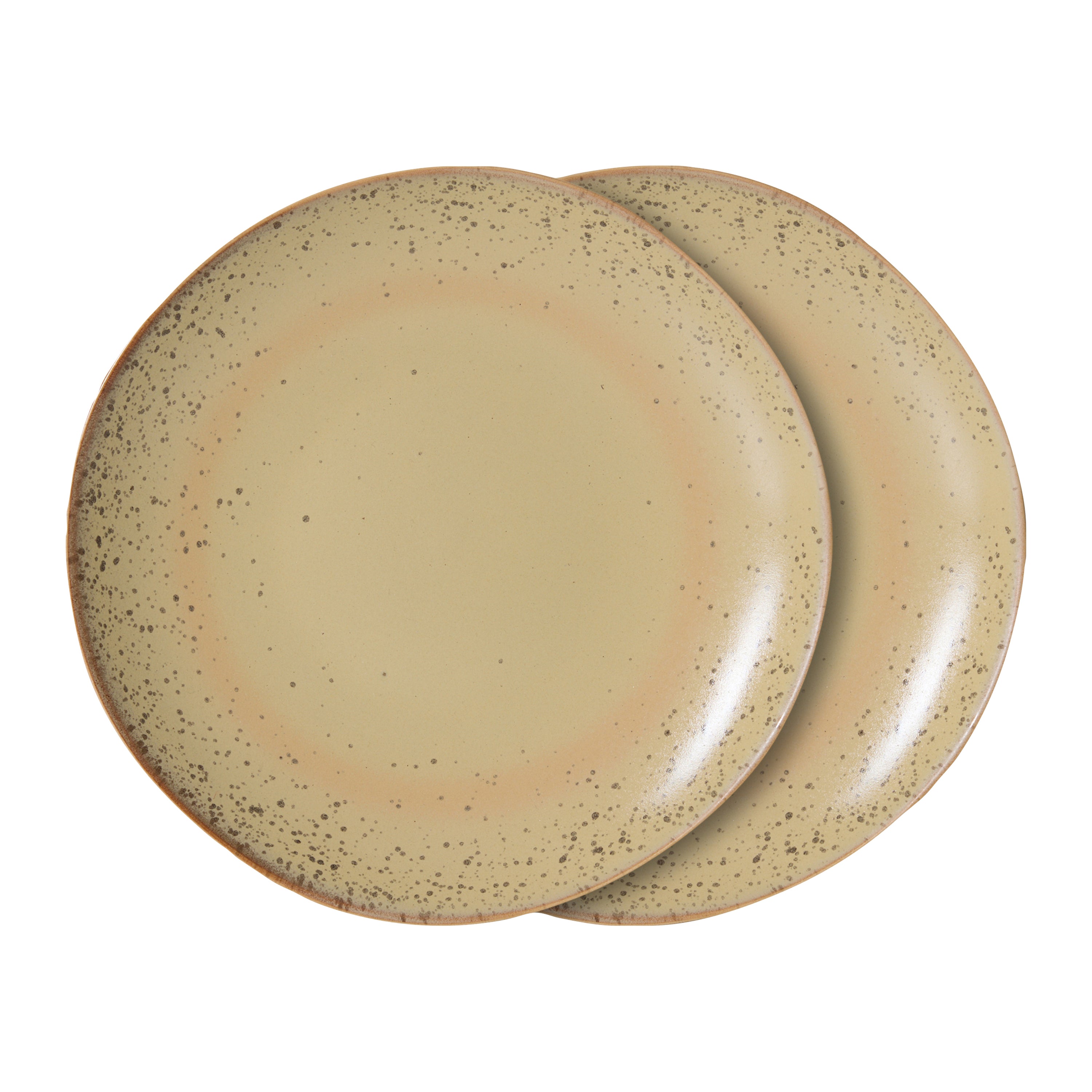 HKliving 70's Ceramics Dessertbord Ø 17,5 cm - Set van 2 - Grit