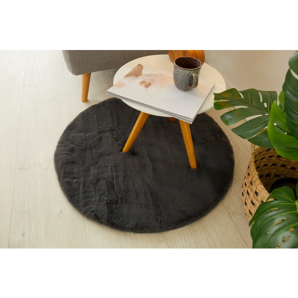 Teppich »Loano rund«, 80 cm, rund, anthrazit