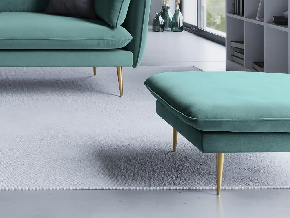 AGATE - Pouf en velours pétrole