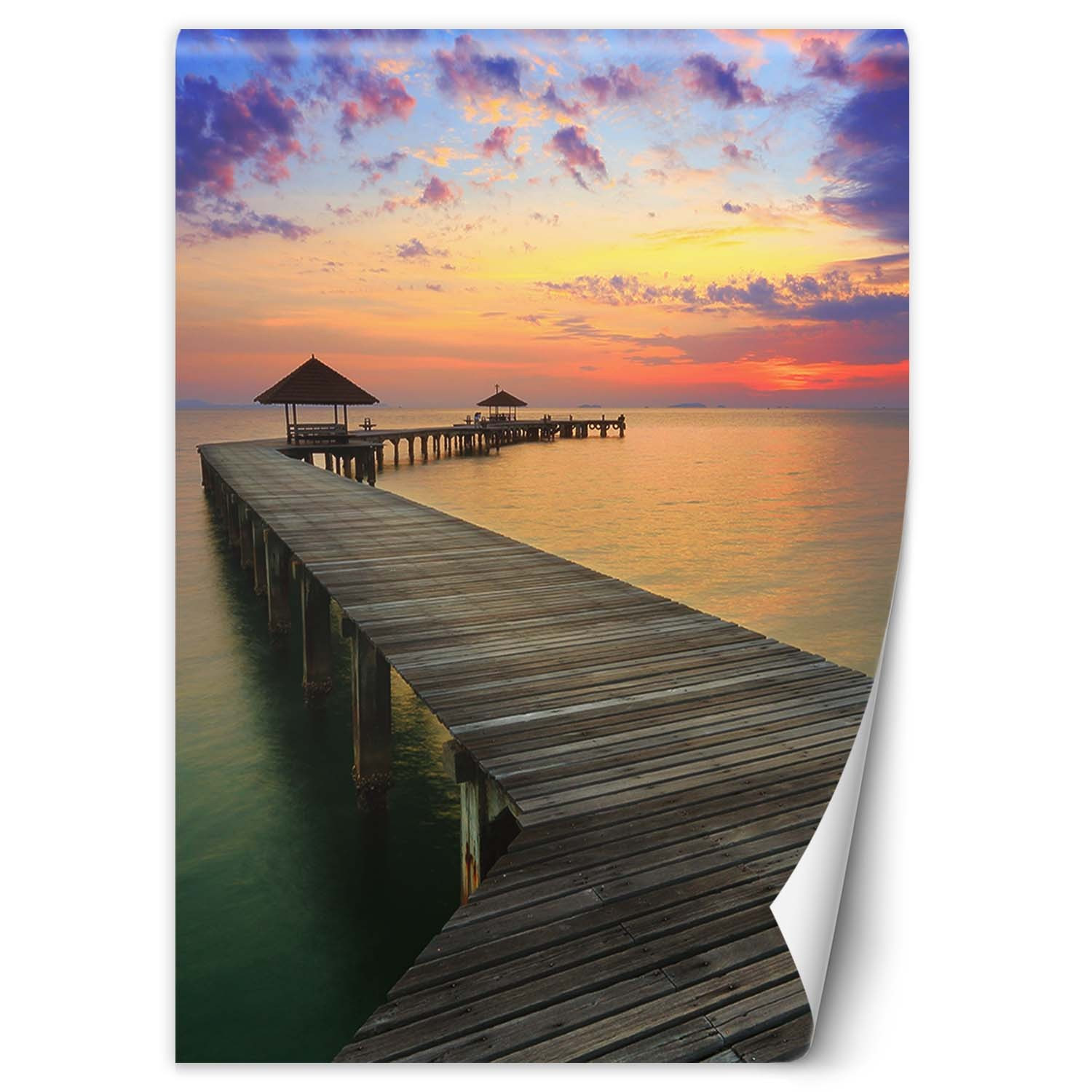 Feeby Fototapeta, Pomost zachód słońca nad morzem 100x140