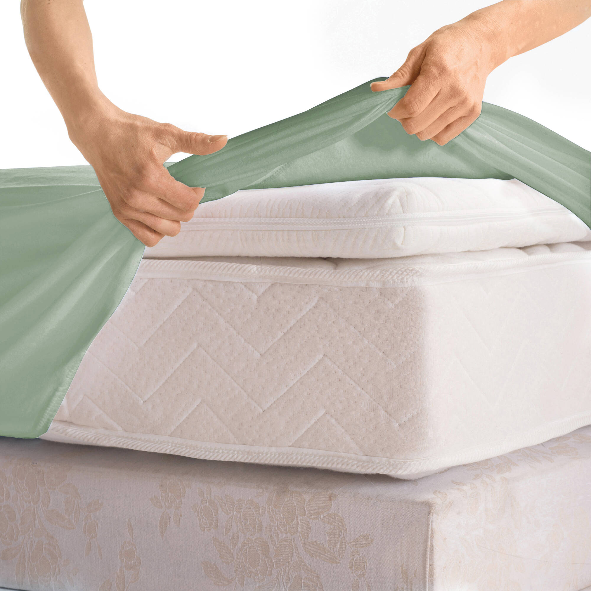 Drap-housse uni percale bonnets 40 cm