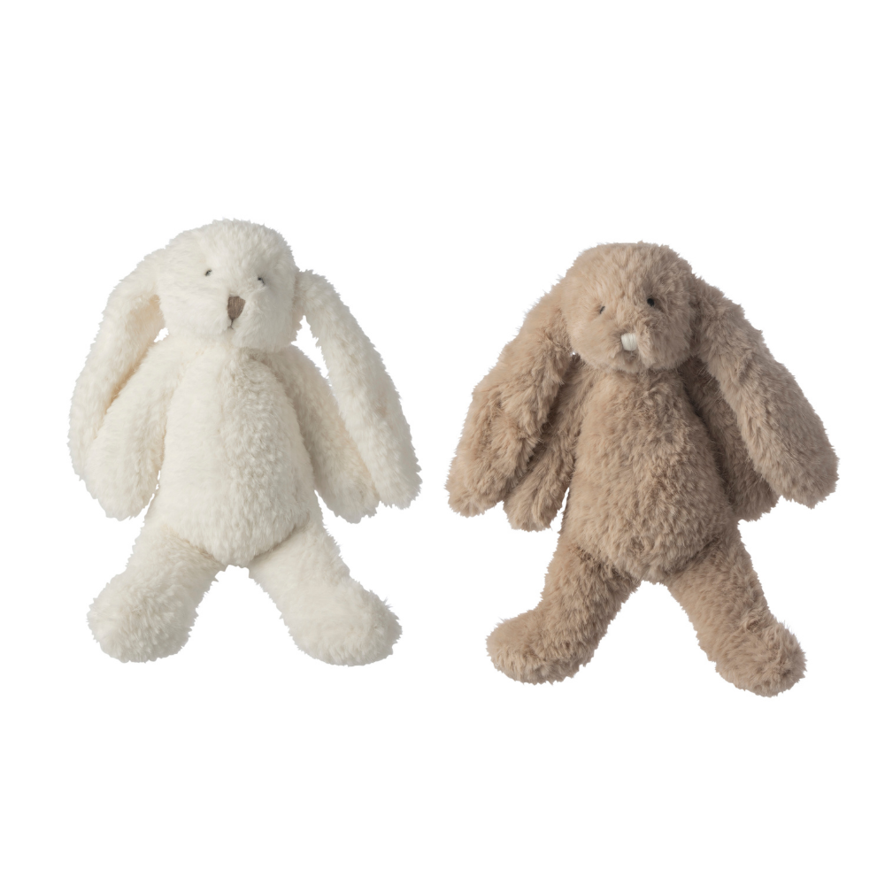 J-Line decoratie Konijn - polyresin - wit/beige - small - set van 2