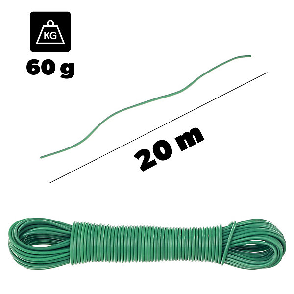 KADAX Corde à Linge Corde à Linge 20 mètres Forte avec Insert Corde de Balcon