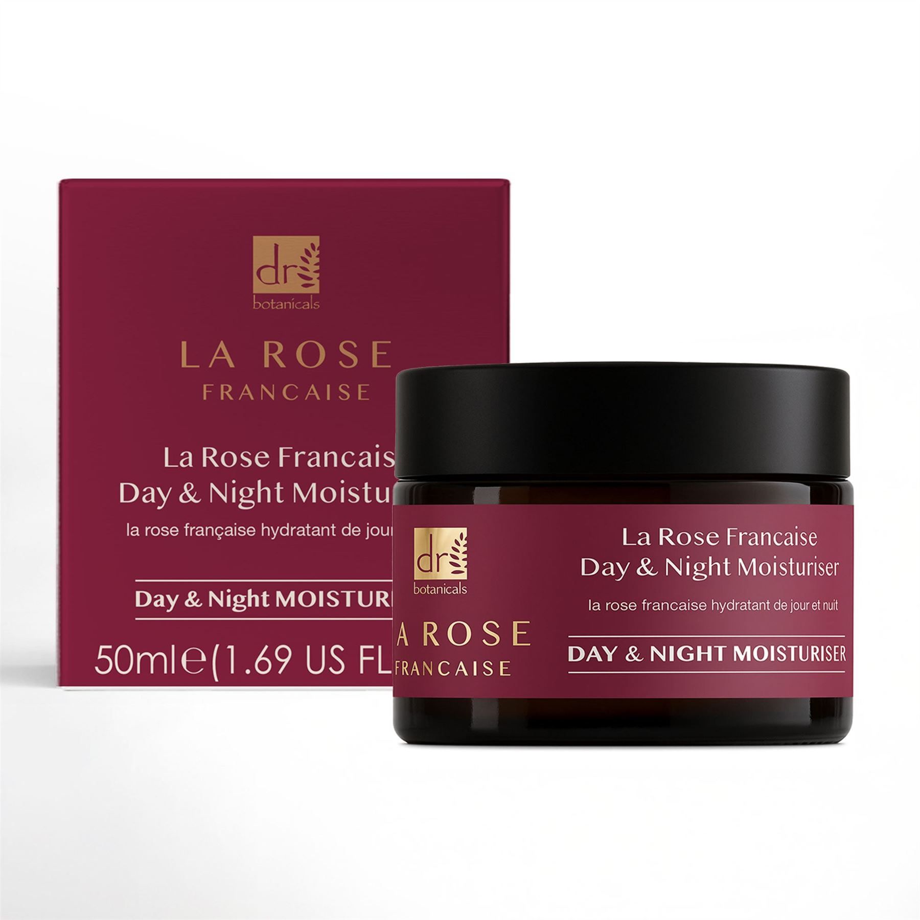 Dr. Botanicals La Rose Francaise Anti-Ageing Duo Day & Night Moisturiser 50ml for Hydration and Soothing