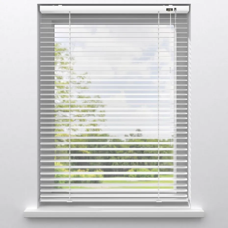 Kwantum Aluminium Jaloezieën | Houten Jaloezieën | Fenstr Aluminium Jaloezie Dane  25mm Wit