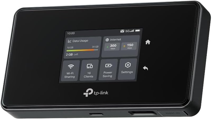 TP-Link 5G Mobile Hotspot M8550 | Tri-Band AXE3600 Wi-Fi 6E Portable Wi-Fi Router for Travel | Two-Modes in One | Support Up to 32 Devices | Nano SIM Card Slot | Support AT&T  T-Mobile  Verizon