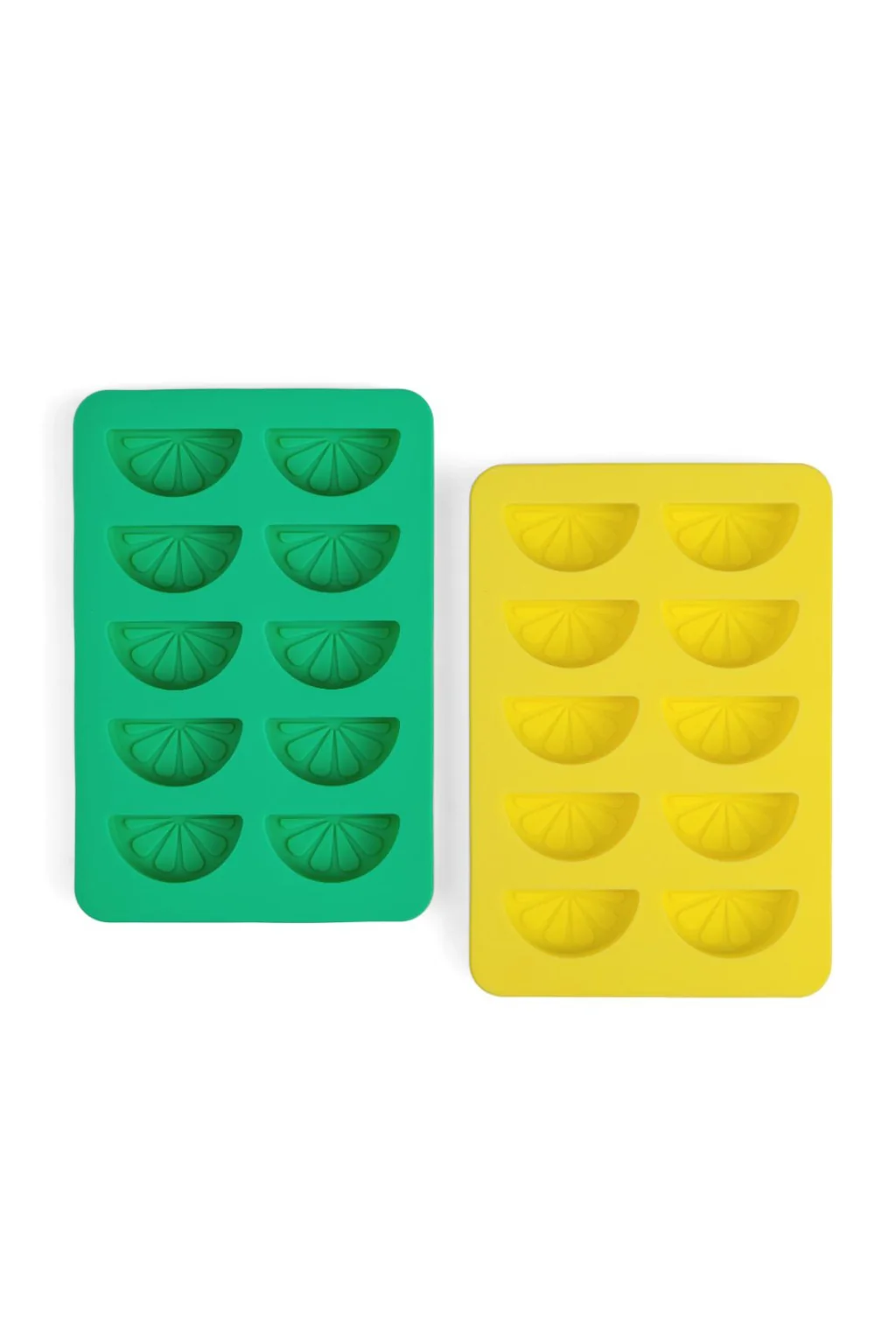 The Dotty Citrus Wedge Ice Trays - Set of 2 - Yellow/Green