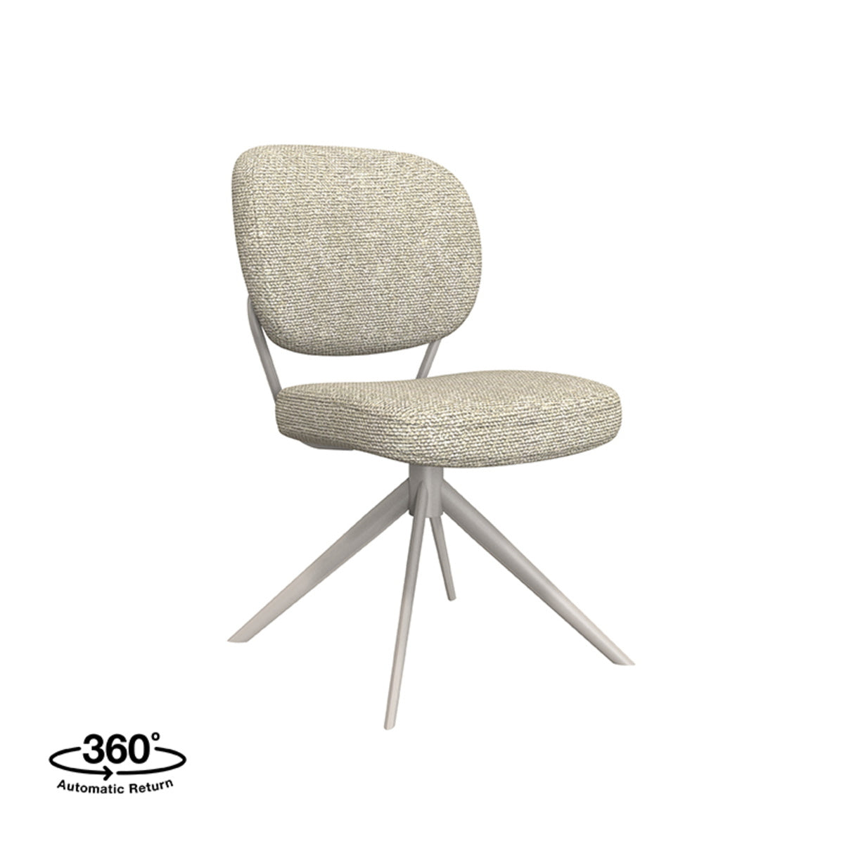 LABEL51 Eetkamerstoel Geneva - Naturel/Taupe - Draaibaar - Set van 2