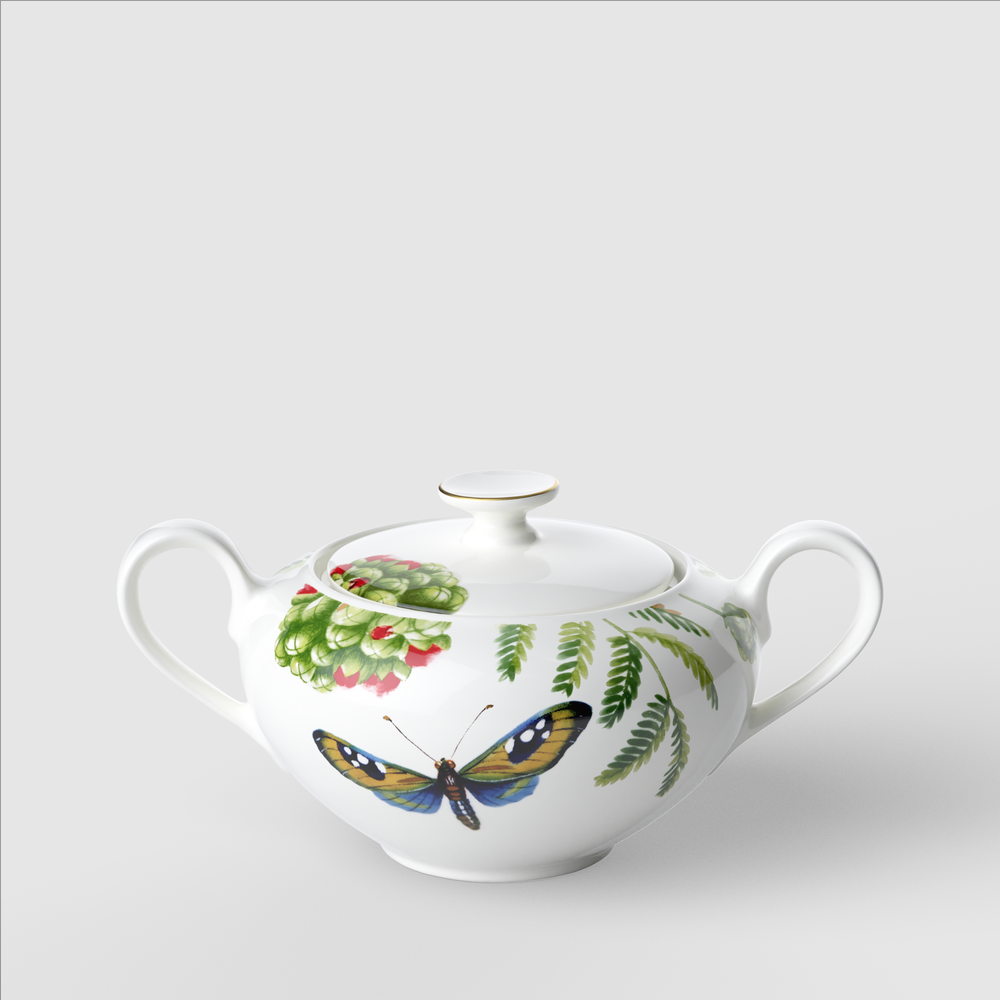 Amazonia Sugar bowl - Multi-colored, 9.9 oz, Premium Bone Porcelain