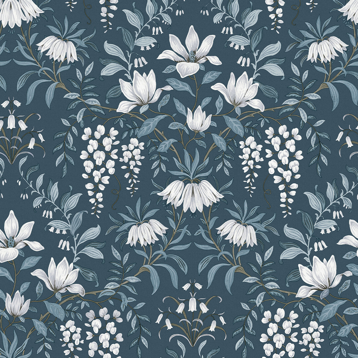 Laura Ashley Vliesbehang - Parterre Dark Seaspray - 10mx52cm