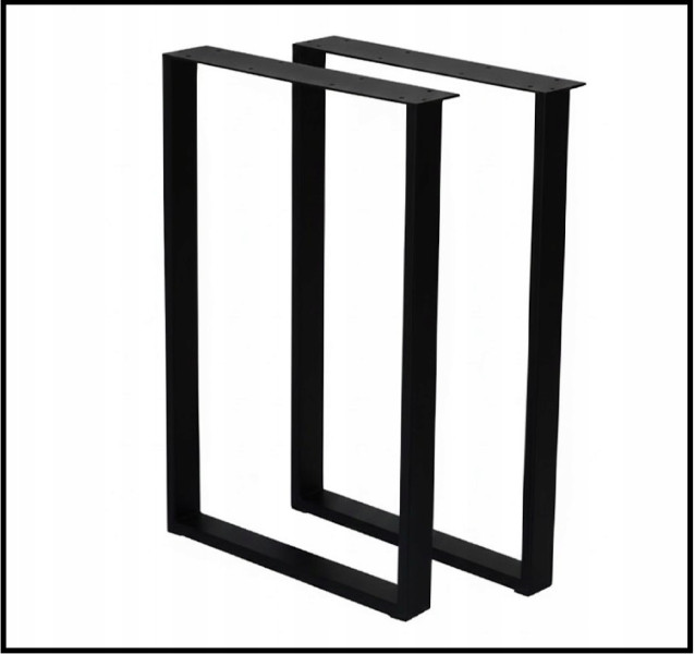 Nogi metalowe do stołu biurka 50x72 cm czarne 6x2 cm LOFT