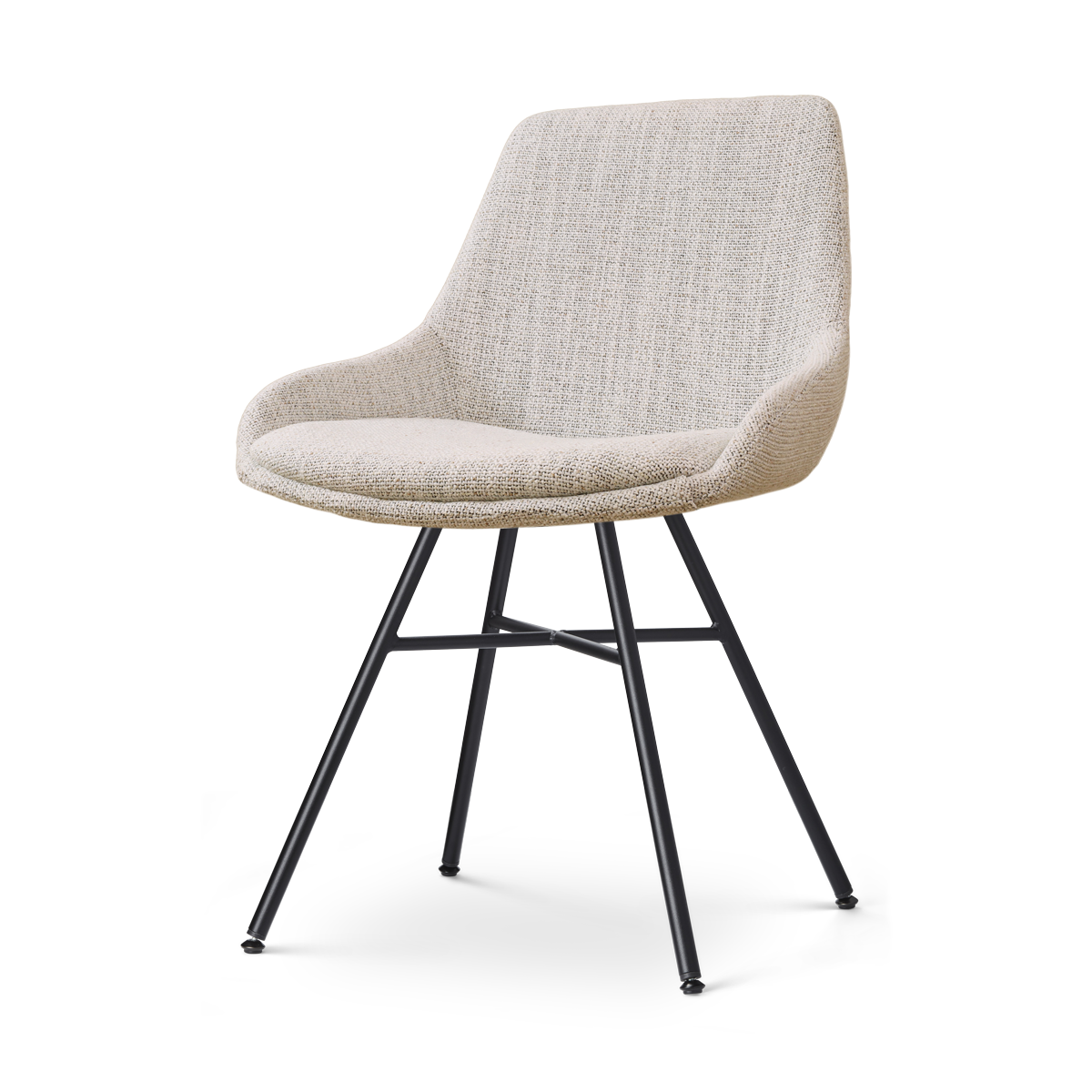 Nolon Noa-Isa Eetkamerstoel Beige Gemêleerd - Stof - Zwart Onderstel